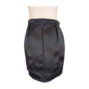 VTG? Thierry Mugler Structured Black Silk‎ Mini Skirt Size 40/US8